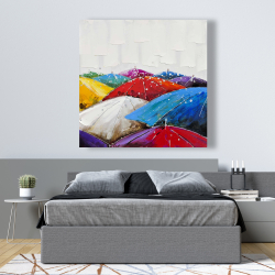 Toile 48 x 48 - Parapluies colorés