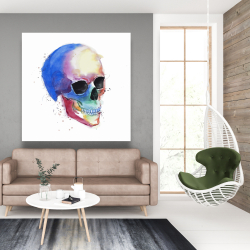 Canvas 48 x 48 - Watercolor colorful skull profile