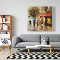 Canvas 48 x 48 - Abstract street with passers