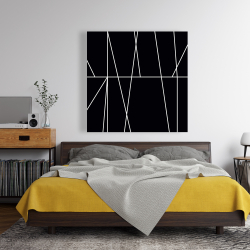 Toile 48 x 48 - Rayures blanches sur fond noir