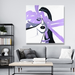 Canvas 48 x 48 - Abstract purple woman portrait