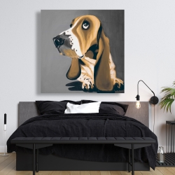 Canvas 48 x 48 - Gold basset hound dog