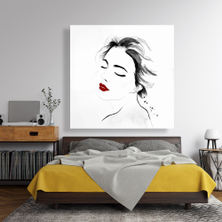 Canvas 48 x 48 - Right side watercolor serenely lady portrait
