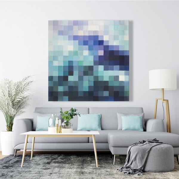 Toile 48 x 48 - Paysage pixelisé