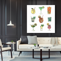 Toile 48 x 48 - Cocktails colorés