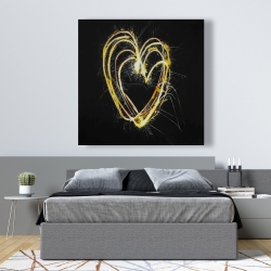 Toile 48 x 48 - Feux d'artifices en coeur