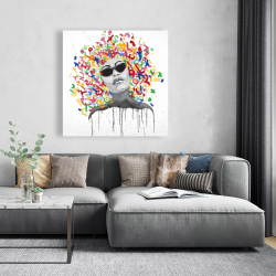 Toile 48 x 48 - Femme pop art graffiti
