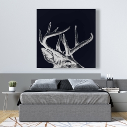 Canvas 48 x 48 - Blue roe deer plume