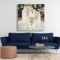 Toile 48 x 48 - Bougies de noël