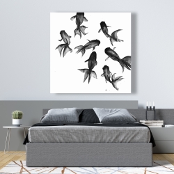 Canvas 48 x 48 - Small black fishes
