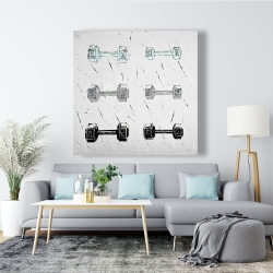 Toile 48 x 48 - Haltères