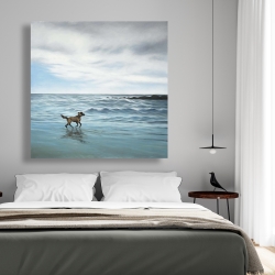 Canvas 48 x 48 - Dog on the beach