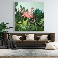 Canvas 48 x 48 - Tropical flamingo
