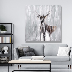 Toile 48 x 48 - Chevreuil abstrait dans la foret
