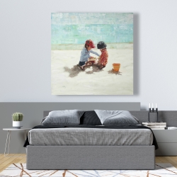 Toile 48 x 48 - Fillettes à la plage