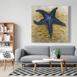 Toile 48 x 48 - étoile de mer bleu