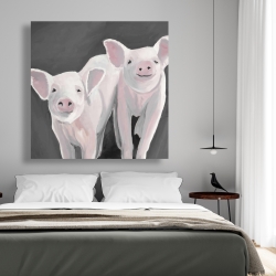 Toile 48 x 48 - Deux petits porcelets