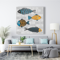 Canvas 48 x 48 - Illustration of nautical fish