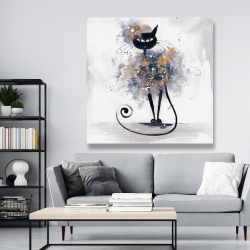 Canvas 48 x 48 - Cartoon black cat