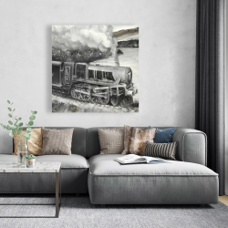 Canvas 48 x 48 - Vintage passenger locomotive 