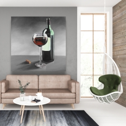 Toile 48 x 48 - Bouteille de bourgogne