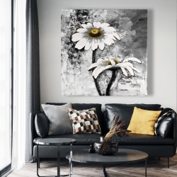 Toile 48 x 48 - Fleurs de marguerites abstraites
