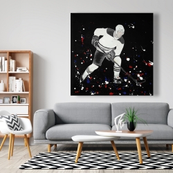 Toile 48 x 48 - Joueur de hockey prêt l'action