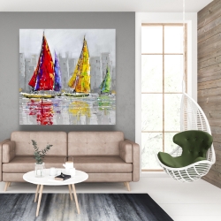 Canvas 48 x 48 - Sailboats in the wind