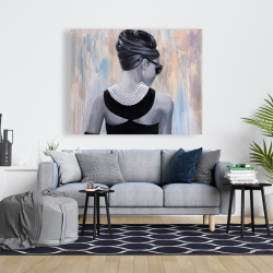 Toile 48 x 60 - Audrey hepburn de style abstrait vue de dos