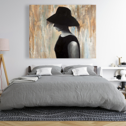 Toile 48 x 60 - Audrey hepburn avec un grand chapeau