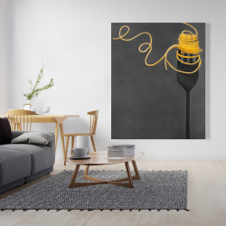 Canvas 48 x 60 - Spaghetti pasta around a fork