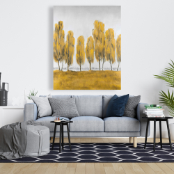 Canvas 48 x 60 - Seven abstract yellow trees