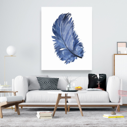 Canvas 48 x 60 - Watercolor blue feather