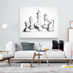 Canvas 48 x 60 - Chess game pieces