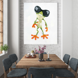 Canvas 48 x 60 - Funny frog with sunglasses