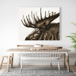 Canvas 48 x 60 - Moose plume sepia