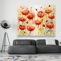 Canvas 48 x 60 - Red flowers garden