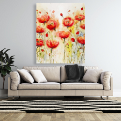 Canvas 48 x 60 - Red flowers garden