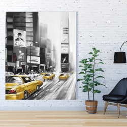Canvas 48 x 60 - Times square and yellow taxis