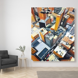 Canvas 48 x 60 - High top view of buildings in new york