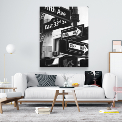 Canvas 48 x 60 - New york city signs in front of an appartment