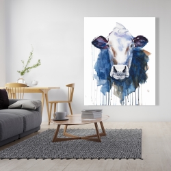 Toile 48 x 60 - Vache à l'aquarelle