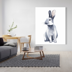Canvas 48 x 60 - Gray curious rabbit