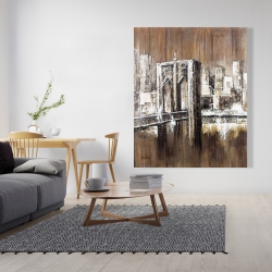 Canvas 48 x 60 - Aged finish brooklyn bridge