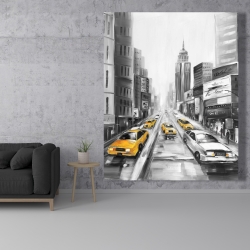 Toile 48 x 60 - Taxis jaunes à new-york