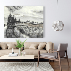 Canvas 48 x 60 - Steam engine train