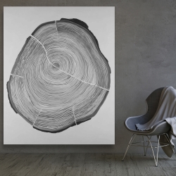 Toile 48 x 60 - Rondin de bois en tons de gris