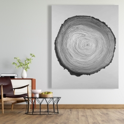 Canvas 48 x 60 - Grayscale round wood log