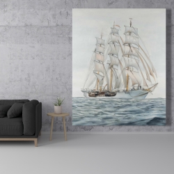 Canvas 48 x 60 - Ship by a cloudy day
