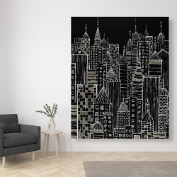 Canvas 48 x 60 - Illustrative city towers